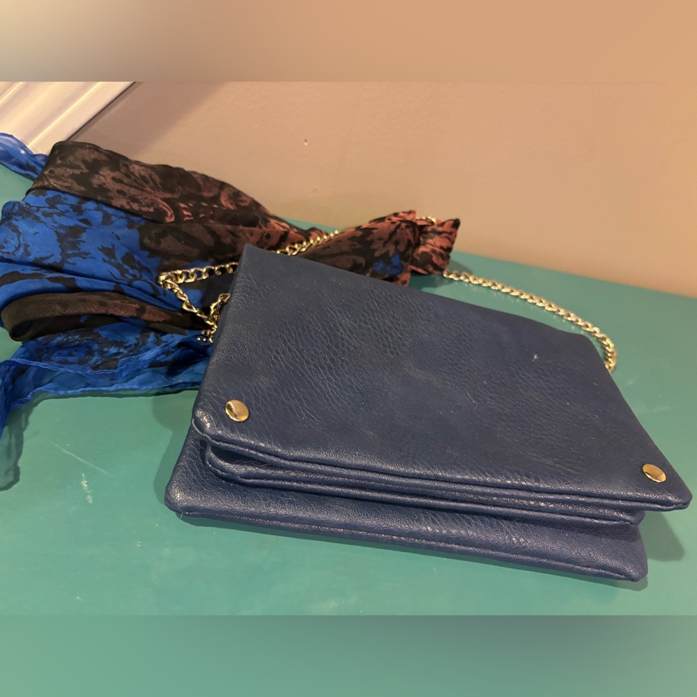 Elegant Blue Leather Women's Bag
